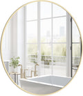 HOMECOOKIN Round Wall Mirror 24" Gold Circle Mirror for Bathroom with Metal Framed, Round Gold Mirror for Wall Decor, Vanity, Entryway Living Room
