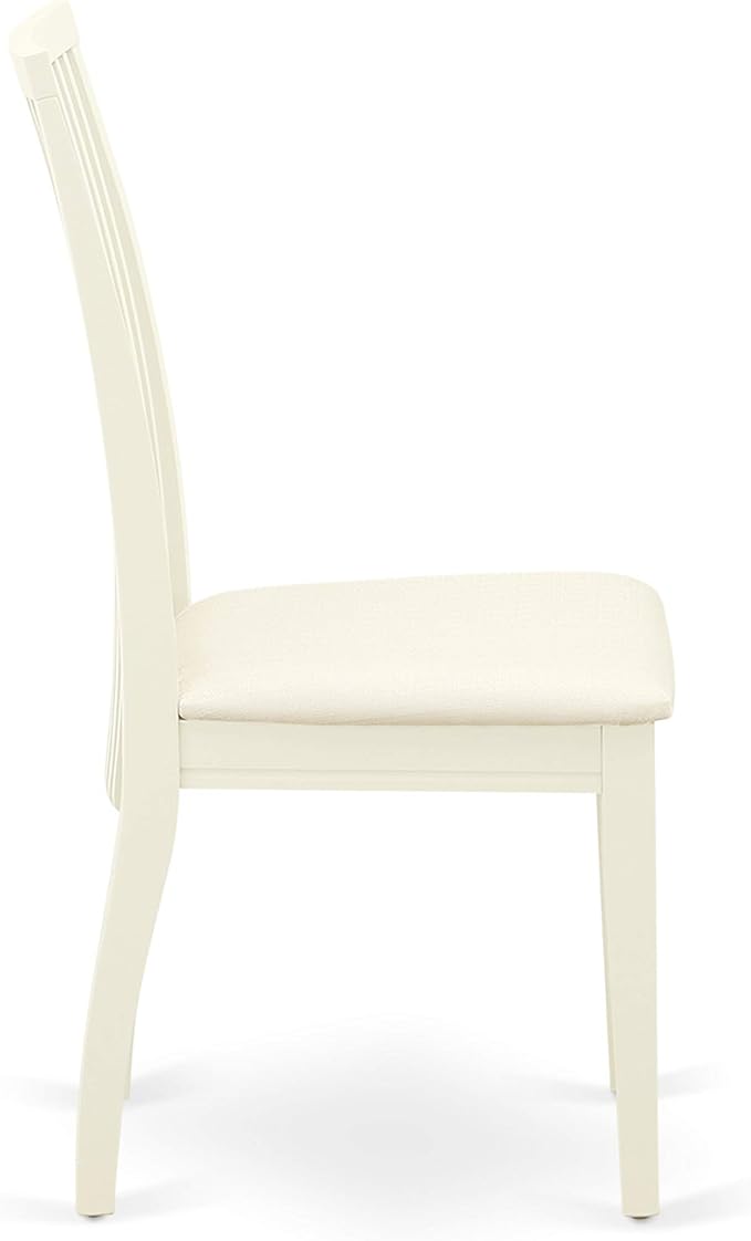 East West Furniture CAIP7-LWH-C 7 Piece Kitchen Table & Chairs Set Consist of a Rectangle Dining Room Table and 6 Linen Fabric Upholstered Dining Chairs, 36x60 Inch, Linen White