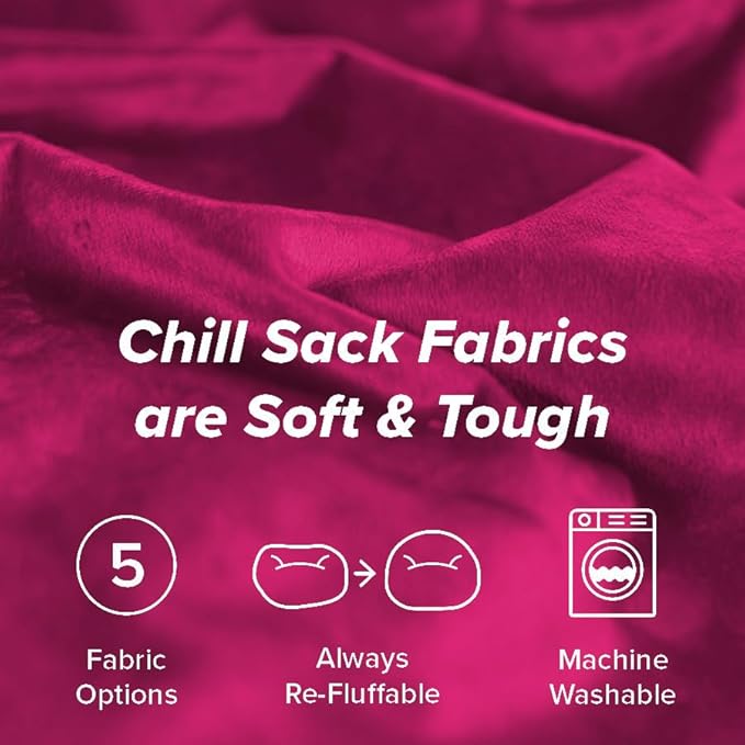 Chill Sack Bean Bag Chair: Giant 5' Memory Foam Furniture Bean Bag - Big Sofa with Soft Micro Fiber Cover - Pink