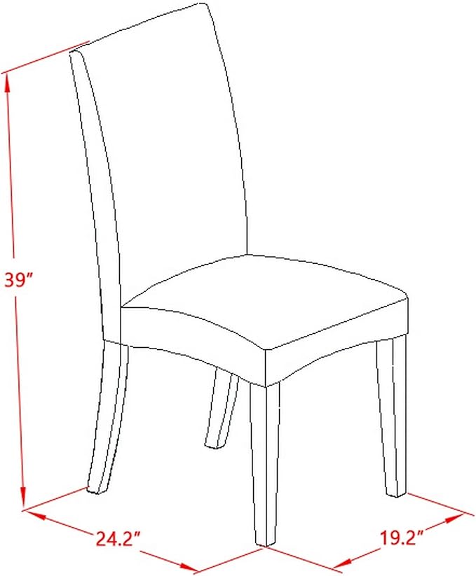 East West Furniture X626DR124-6 6 Piece Dining Table Set Contains a Rectangle Kitchen Table with X-Legs and 4 Black Color Linen Fabric Parson Chairs with a Bench, 36x60 Inch, Multi-Color