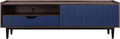 Manhattan Comfort Duane Modern Ribbed 55 Inch TV Stand with 1 Drawer, 2 Shelves, Sliding Door, and Wire Management, Mid-Century Style Entertainment Center and Media Console for Living Room, Navy Blue