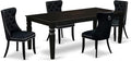 East West Furniture LGDA5-BLK-24 5 Piece Kitchen Table Set Contains a Rectangle Dining Table with Butterfly Leaf and 4 Polyester Fabric Upholstered Chairs, 42x84 Inch, Black