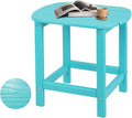 Hdpe Outdoor Adirondack Side Table, Wooden Textured, Set for Patio, Garden, Porch, Pool Composite Patio, Backyard, Bathroom and Indoor, Maintenance & Weather Resistant(Aruba Blue)