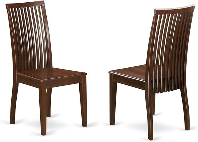 East West Furniture ANIP5-MAH-W 5 Piece Kitchen Table & Chairs Set Includes a Round Dining Room Table with Pedestal and 4 Dining Room Chairs, 36x36 Inch, Mahogany