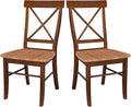 International Concepts X- Back Chair with Solid Wood Seat, Cinnemon/Espresso