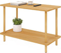 2-Tier End Table,Multi-Layer Side Cabinet with 4 Solid Wood Sturdy Legs for Living Room and Bed Room, Minimalist Modern (31.5"*15.8"*21")