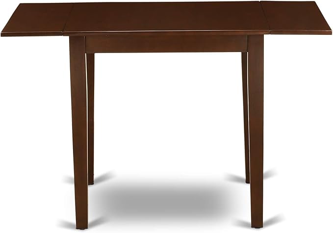 East West Furniture NDBO5-MAH-W 5 Piece Dining Room Furniture Set Includes a Rectangle Dining Table with Dropleaf and 4 Wood Seat Chairs, 30x48 Inch, Mahogany