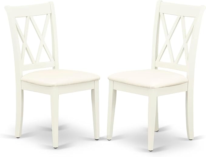 East West Furniture DOCL6-LWH-C 6 Piece Modern Dining Table Set Contains a Rectangle Wooden Table with Butterfly Leaf and 4 Linen Fabric Dining Chairs with a Bench, 42x78 Inch, Linen White