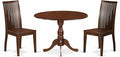 East West Furniture DMIP3-MAH-W 3 Piece Kitchen Table & Chairs Set Contains a Round Dining Room Table with Dropleaf and 2 Dining Chairs, 42x42 Inch, Mahogany
