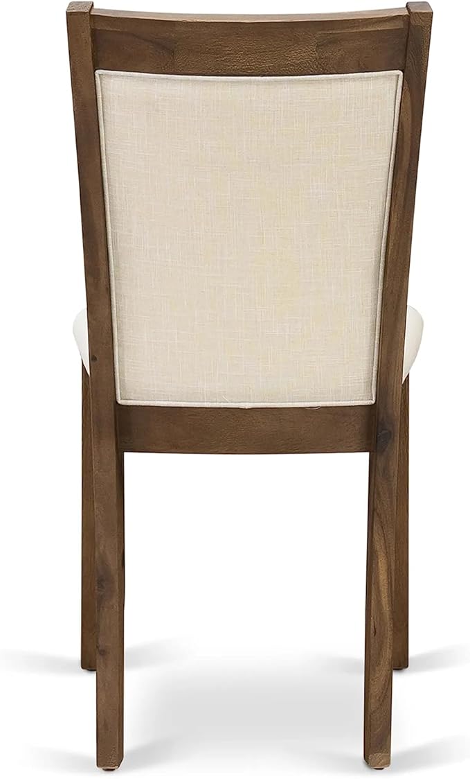 East West Furniture DLMZ5-AWA-32 5 Piece Dining Room Furniture Set Includes a Round Kitchen Table with Dropleaf and 4 Parson Chairs, 42x42 Inch, Antique Walnut