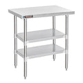 DuraSteel Food Prep Stainless Steel Table - 30 x 36 Inch Commercial Metal Workbench with Adjustable Under Shelf - NSF Certified - for Restaurant, Warehouse, Home, Kitchen, Garage