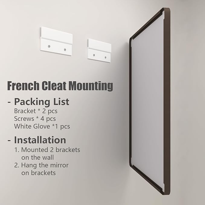 24x36 Bronze Bathroom Mirror, Brushed Metal Bathroom Vanity Mirrors for Wall, Modern Rounded Corner Rectangle Mirror for Farmhouse, Bedroom, Anti-Rust (Horizontal/Vertical)