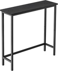 HollyHOME Narrow Console Table, 29.5" Slim Entryway Table, Sofa Stand, Hallway Shelf for Hallway, Bedroom, Living Room, Foyer, Black