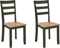Signature Design by Ashley Gesthaven Modern Indoor Armless Dining Chair, Set of 2, Green & Light Brown