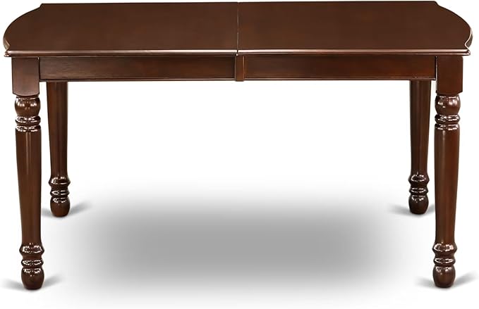 East West Furniture DONO5-MAH-C 5 Piece Dinette Set for 4 Includes a Rectangle Dining Table with Butterfly Leaf and 4 Linen Fabric Dining Room Chairs, 42x78 Inch, Mahogany