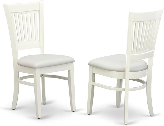East West Furniture ANVA5-LWH-C 5 Piece Dining Room Table Set Includes a Round Kitchen Table with Pedestal and 4 Linen Fabric Upholstered Dining Chairs, 36x36 Inch, Linen White