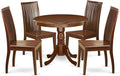 East West Furniture ANIP5-MAH-W 5 Piece Kitchen Table & Chairs Set Includes a Round Dining Room Table with Pedestal and 4 Dining Room Chairs, 36x36 Inch, Mahogany