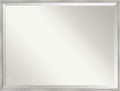 Amanti Art White Bathroom Mirror for Over Sink, 31x41 Shiplap White Narrow Rectangle Vanity Mirror, X-Large Cottage Wood Frame, Hangs Horizonally and Vertically, Bathroom Wall Decor, Beveled Edge