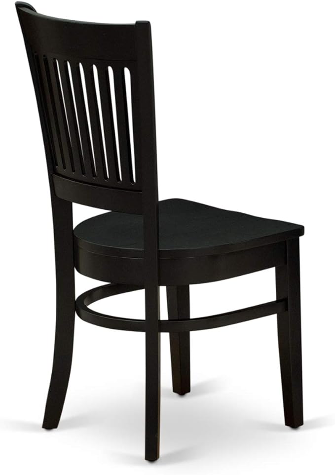 East West Furniture LGVA5-BLK-W 5 Piece Kitchen Table & Chairs Set Includes a Rectangle Dining Room Table with Butterfly Leaf and 4 Solid Wood Seat Chairs, 42x84 Inch, Black