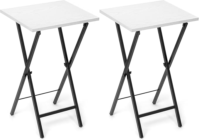 TV Tray Table Set of 2, TV Dinner Tray, Folding Table, Foldable TV-Trays, Side Table for Bed, Couch, Portable and Small Easy to Move