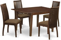 East West Furniture MLIP5-MAH-C 5 Piece Kitchen Table Set for 4 Includes a Rectangle Dining Room Table with Butterfly Leaf and 4 Linen Fabric Upholstered Chairs, 36x54 Inch, Mahogany