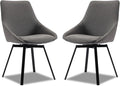 Dining Chairs Set of 2 Dark Grey Living Room Chairs Fabric Upholstered Kitchen Chairs,Loads Up to 270lbs,Quick Assembly,Swivel Dining Chair