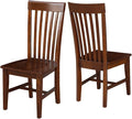 IC International Concepts, Set of Two Tall Mission Dining Chairs, Espresso, 225lbs wt capacity, Solid Real Wood, Sturdy Parawood, Espresso