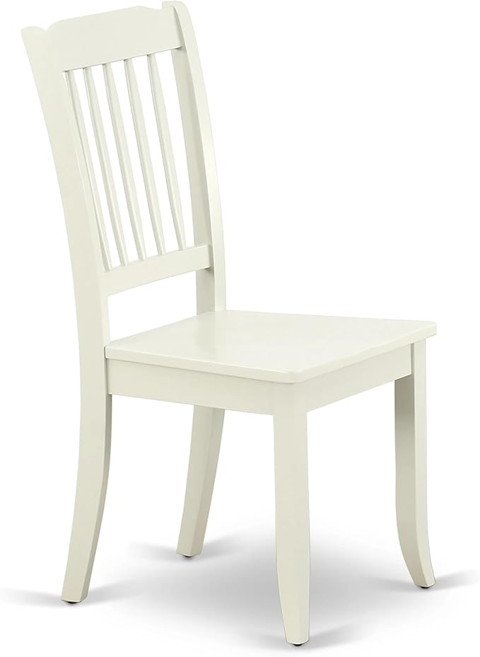 East West Furniture AMDA3-LWH-W 3 Piece Dinette Set for Small Spaces Contains a Round Kitchen Table with Pedestal and 2 Dining Chairs, 36x36 Inch, Linen White