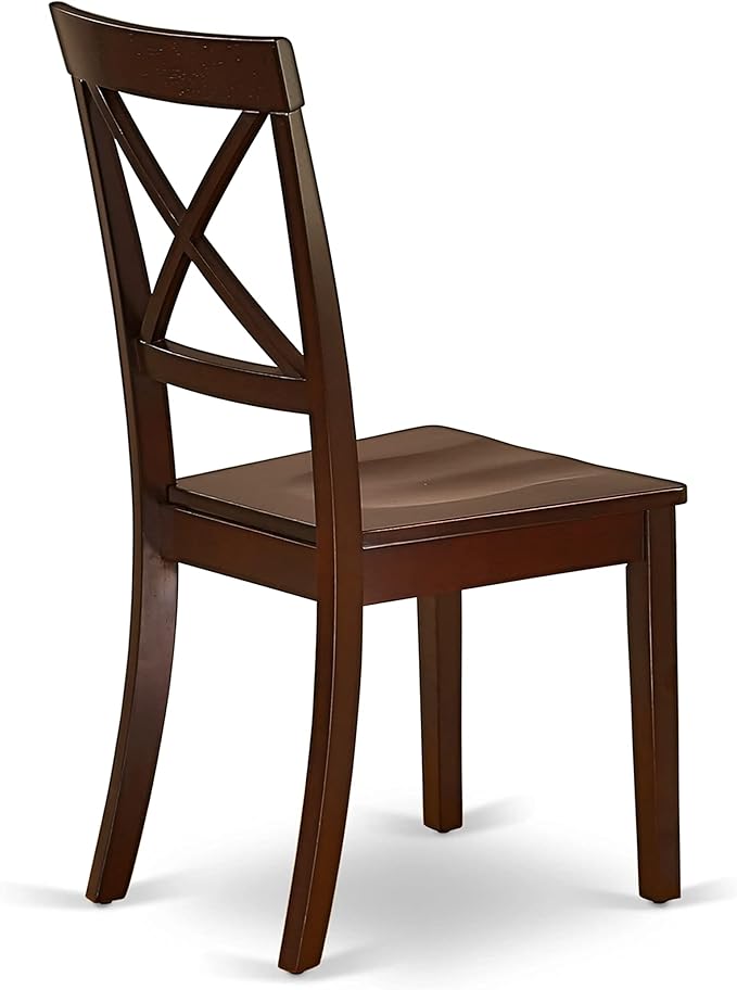 East West Furniture NDBO5-MAH-W 5 Piece Dining Room Furniture Set Includes a Rectangle Dining Table with Dropleaf and 4 Wood Seat Chairs, 30x48 Inch, Mahogany
