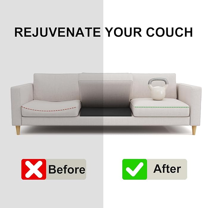 Couch Cushion Support for Sagging Seat, High-Density Curved Foam Sofa Furniture seat Couch Cushions Support Repair, 20"x20" Black Set of 3