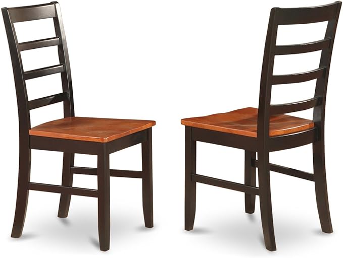 East West Furniture LGPF5-BCH-W 5 Piece Modern Dining Table Set Includes a Rectangle Wooden Table with Butterfly Leaf and 4 Kitchen Dining Chairs, 42x84 Inch, Black & Cherry