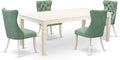 East West Furniture LGDA5-LWH-22 5 Piece Dining Room Set Consists of a Rectangle Dining Table with Butterfly Leaf and 4 Polyester Fabric Chairs, linen white