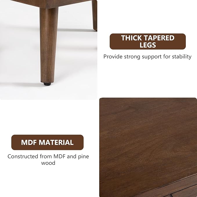 COSIEST Modern End Table w Honeycomb Pattern, Mid-Century Nightstand w Storage Drawer, Small Wood Accent End Table for Bedroom, Living Room