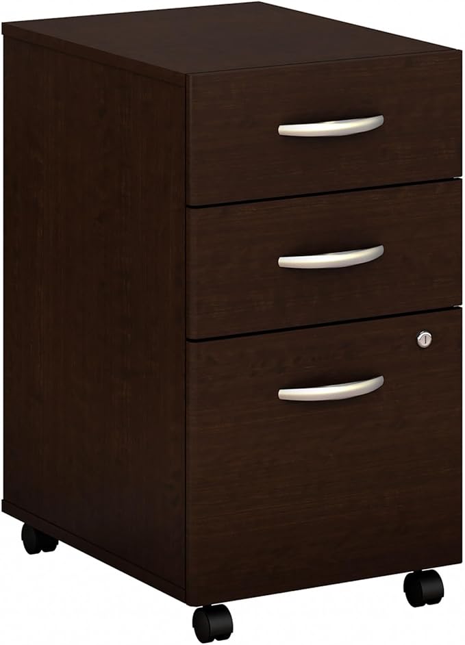 Bush Business Furniture Series C 3 Drawer Mobile File Cabinet in Mocha Cherry