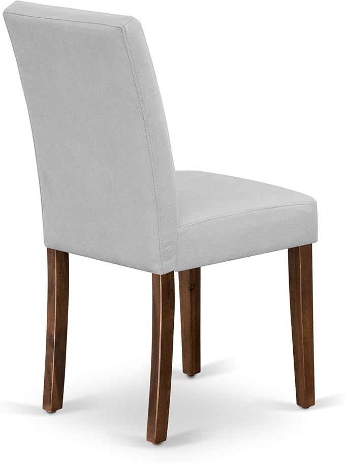 East West Furniture ANAS3-AWA-27 3 Piece Modern Dining Set consists A Dinning Table and 2 Light Gray Polyester Fabric Dinner Chairs, Antique Walnut