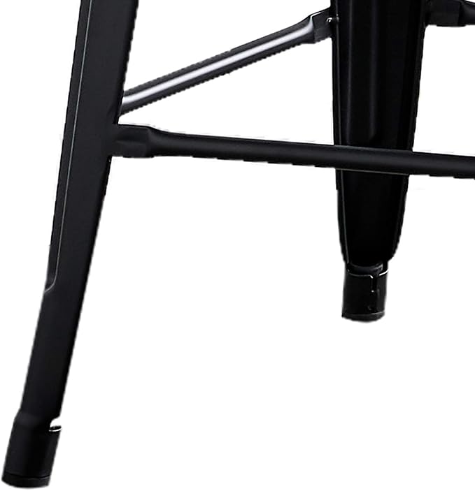 AC Pacific Modern 24” Metal Barstool Set of 2 – Country Rustic Style with Low Back, Lightweight & Sturdy Build, Easy Assembly, Matte Black