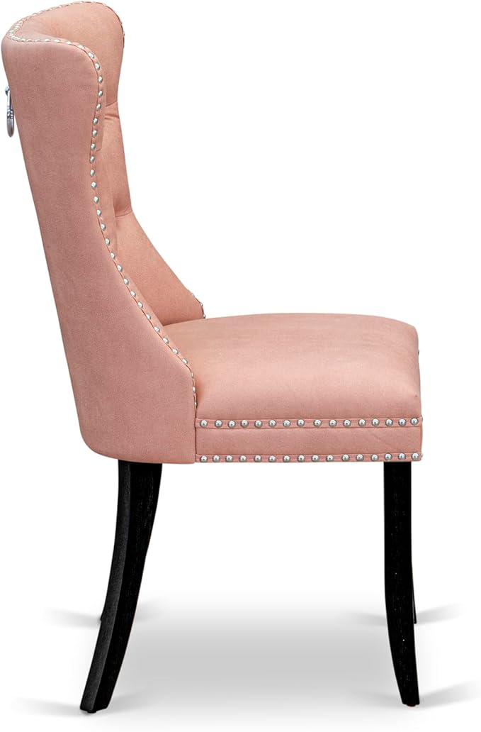 East West Furniture LGDA9-BLK-23 9 Piece Kitchen Set Consists of a Rectangle Dining Table with Butterfly Leaf and 8 Polyester Fabric Upholstered Chairs, 42x84 Inch, Black