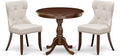 East West Furniture AMSI3-MAH-35 3 Piece Dining Room Table Set Contains a Round Kitchen Table with Pedestal and 2 Doeskin Linen Fabric Parson Dining Chairs, 36x36 Inch, Mahogany