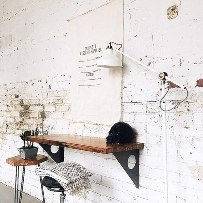 Industrial Rustic Wall-Mounted Table, Dining Table Desk, Pine Wood Wall-Mounted Bar Tables (47"X18")