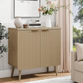 29.5" Sideboard Cabinet with Doors, Modern Buffet Cabinet with Adjustable Shelf, Dining Room Sideboard, Fluted Buffet Sideboard for Living Room, Hallway, Entryway, Natual Oak