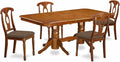 East West Furniture NANA5-SBR-C 5 Piece Dining Room Furniture Set Includes a Rectangle Wooden Table with Butterfly Leaf and 4 Linen Fabric Kitchen Dining Chairs, 40x78 Inch, Saddle Brown