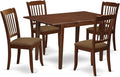 East West Furniture NODA5-MAH-C 5 Piece Dining Table Set for 4 Includes a Rectangle Kitchen Table with Butterfly Leaf and 4 Linen Fabric Kitchen Dining Chairs, 32x54 Inch, Mahogany