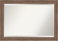 Amanti Art Brown Wall Mirror 29x41 Pia Medium Brown Rectangle Bathroom Mirror for Wall Decor Living Room, Large Casual Frame, Hangs Horizonally and Vertically, Bathroom Decor, Beveled Edge