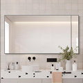 Black Bathroom Mirror for Wall, Rectangle Mirrors with Metal Frame, Modern Vanity Wall Mirror Decor for Entryway Hangs, Bathroom Living Room Horizontal or Vertical (Black, 30" L x 24" W)