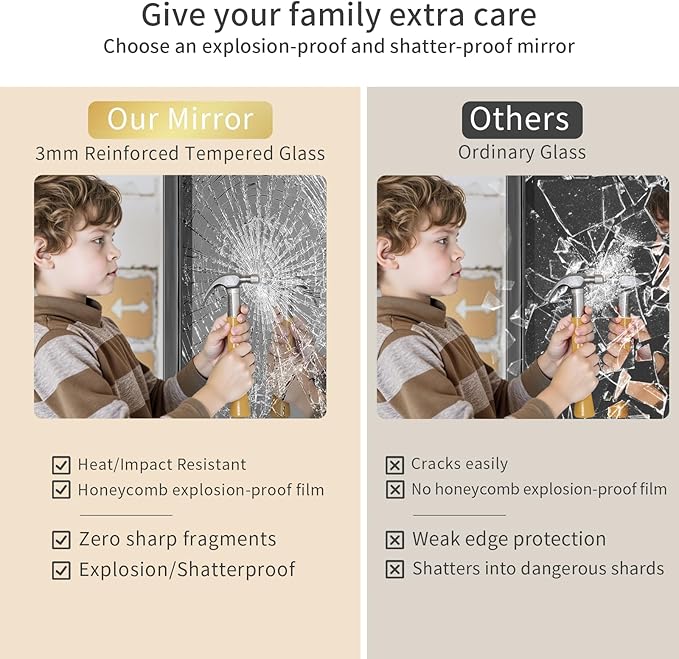 Koonmi Black Bathroom Mirror for Wall, 30x60 Inch Matte Metal Deep Framed Rounded Corner Wall Mirror, Shatterproof Tempered Glass for Farmhouse Bedroom Entryway, Vertically or Horizontally