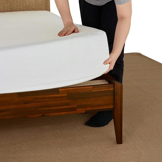 Bme Selina Wood Platform Bed Frame - Handcrafted Paper Cord Unique Headboard - No Box Spring Needed - 12 Strong Wood Slats Support - Easy Assembly - Queen, Dark Chocolate