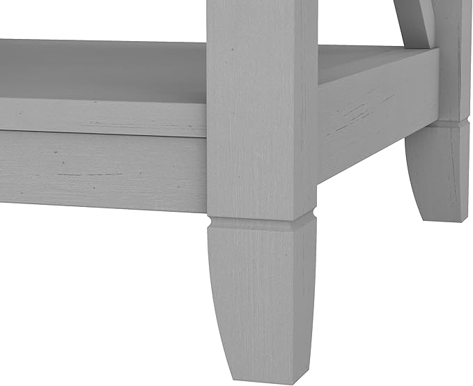 Bush Furniture Tall 5 Shelf Bookcase for Living Room or Home Office, Large Bookshelf, Modern Farmhouse Style, Key West Collection, Cape Cod Gray