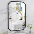 Black Bathroom Mirror for Over Sink 20" x 30" Modern Rounded Rectangle Bathroom Vanity Mirror with Metal Framed Wall Mounted Decorative Mirror (Horizontal/Vertical)