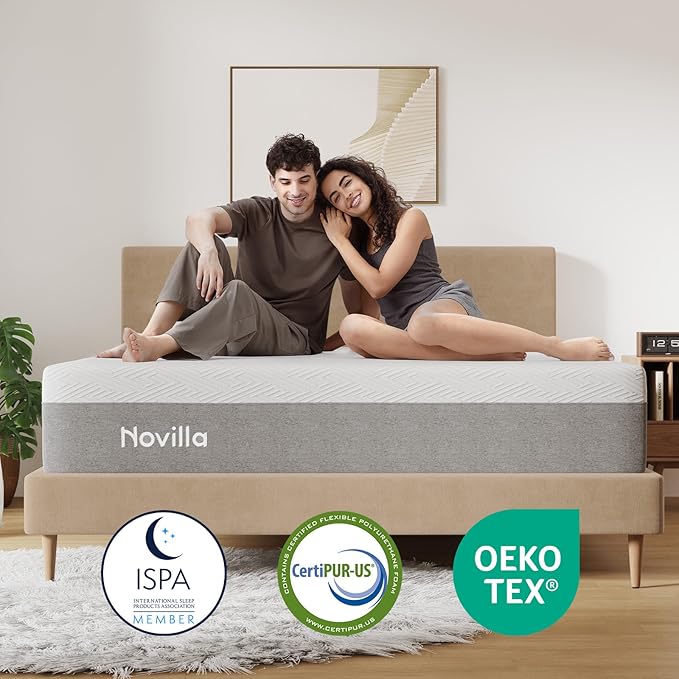 Novilla Full Size Mattress, 10 inch Full Gel Memory Foam Mattress for Cool Night & Pressure Relief, Medium Firm in a Box, Bliss
