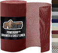 GORILLA GRIP powerGRIP Drawer Shelf and Cabinet Liner, Thick Strong Hold, Non-Adhesive Liners Protect Kitchen Cabinets and Cupboard, Bathroom Drawers, Easy Install, Breathable Mat, 17.5" x20', Red